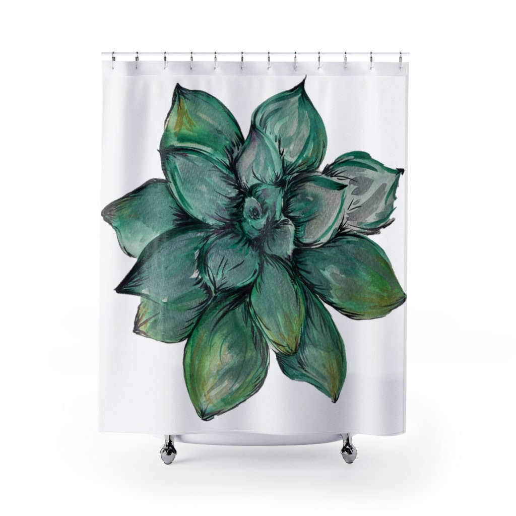 succulent curtains Succulent Houseplant Shower Curtains