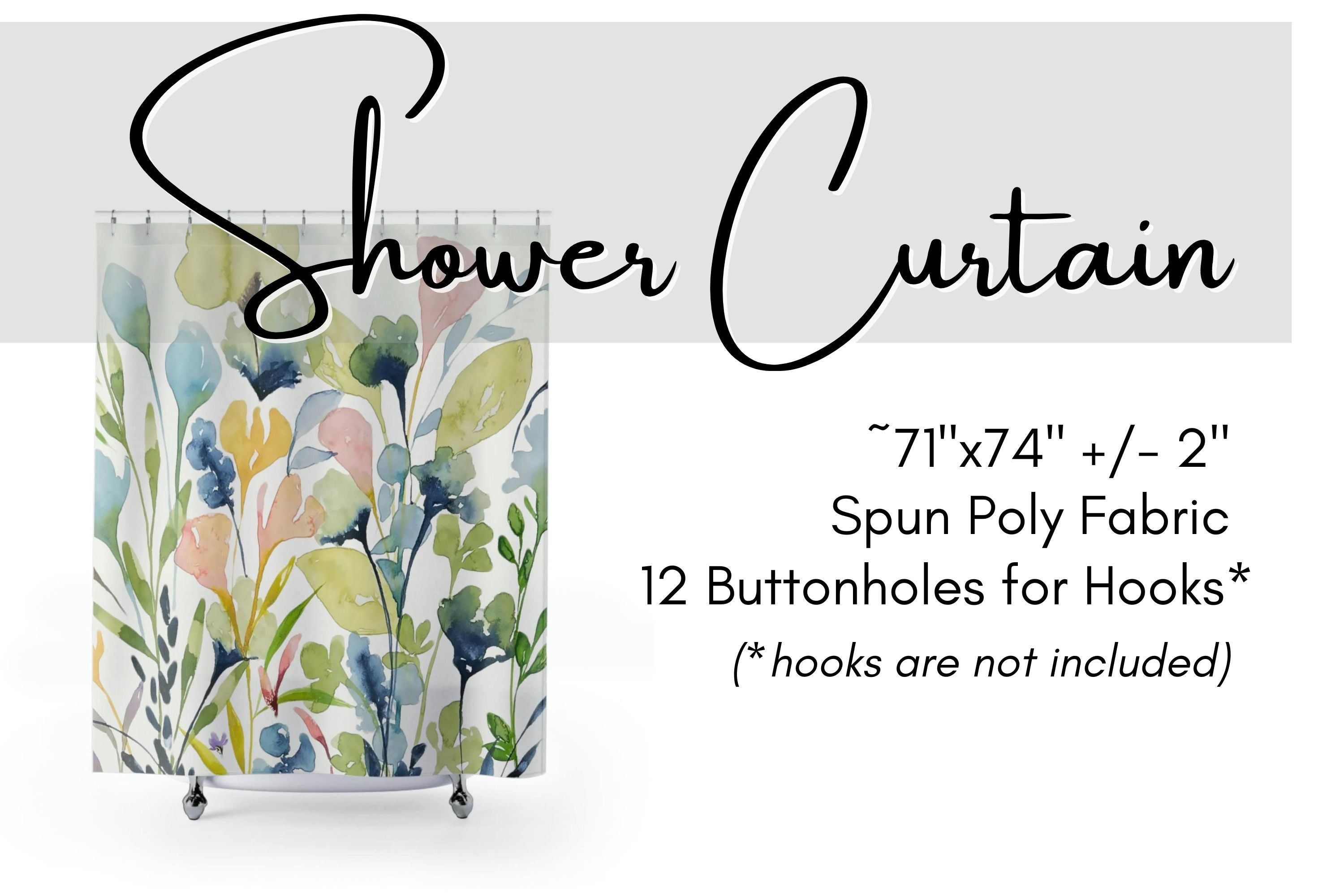 Prairie Wildflowers #2 Botanical Garden Print on Shower Curtain