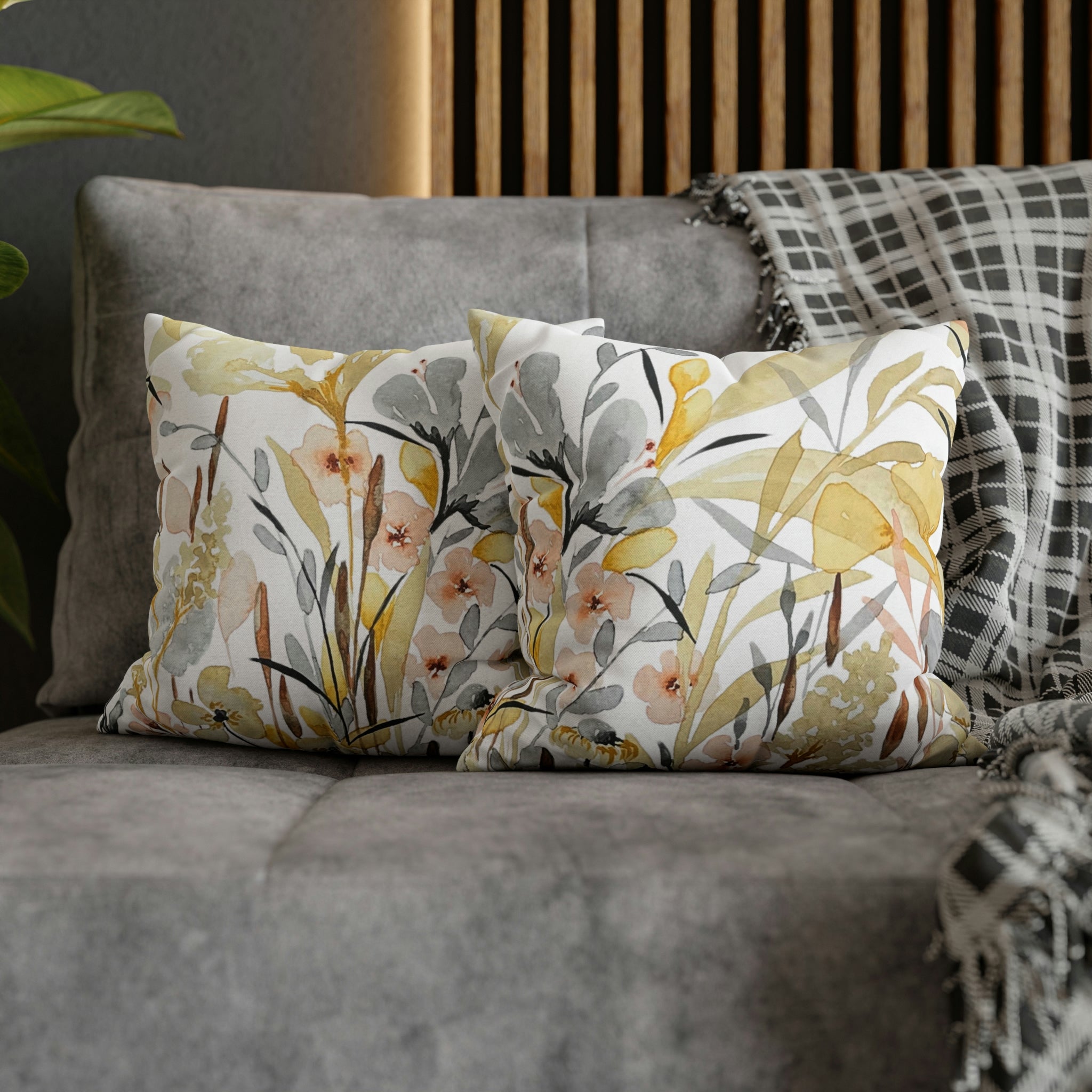 Soflora Botanical Garden Print on Throw Pillow Cover