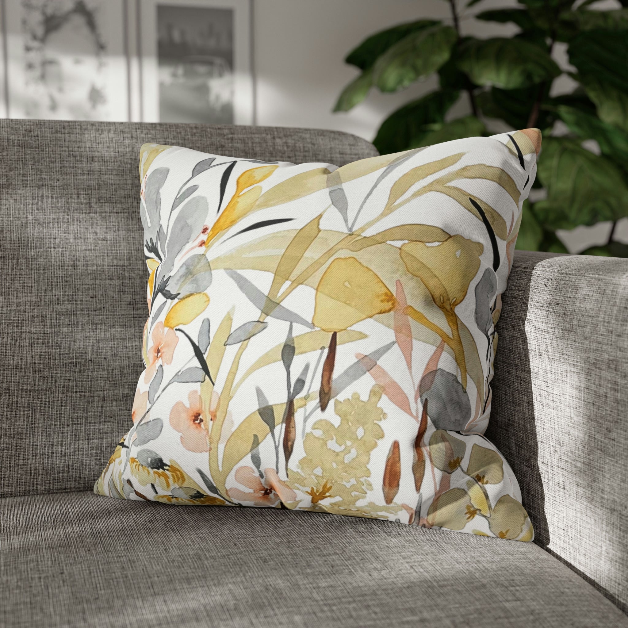 Soflora Botanical Garden Print on Throw Pillow Cover