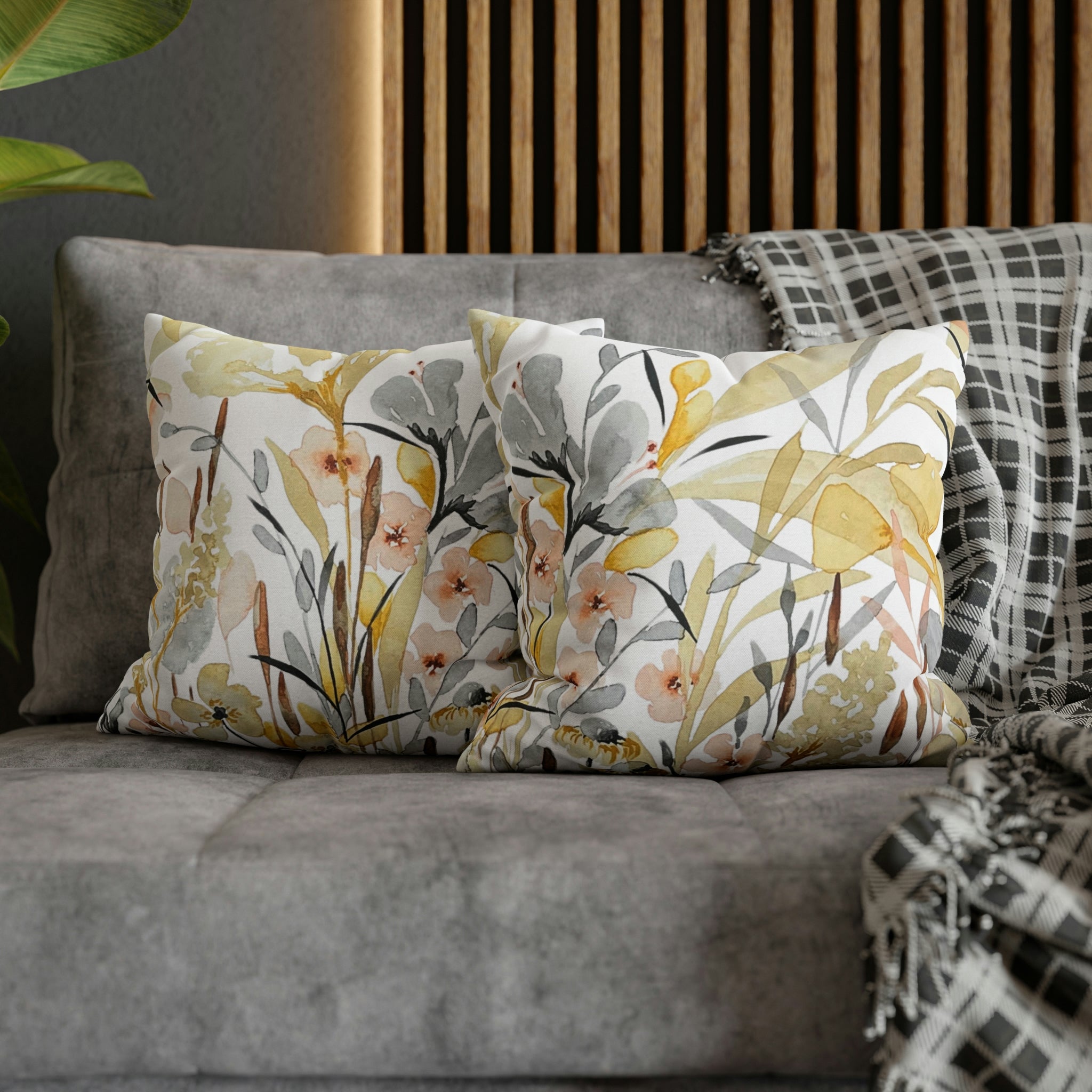 Soflora Botanical Garden Print on Throw Pillow Cover