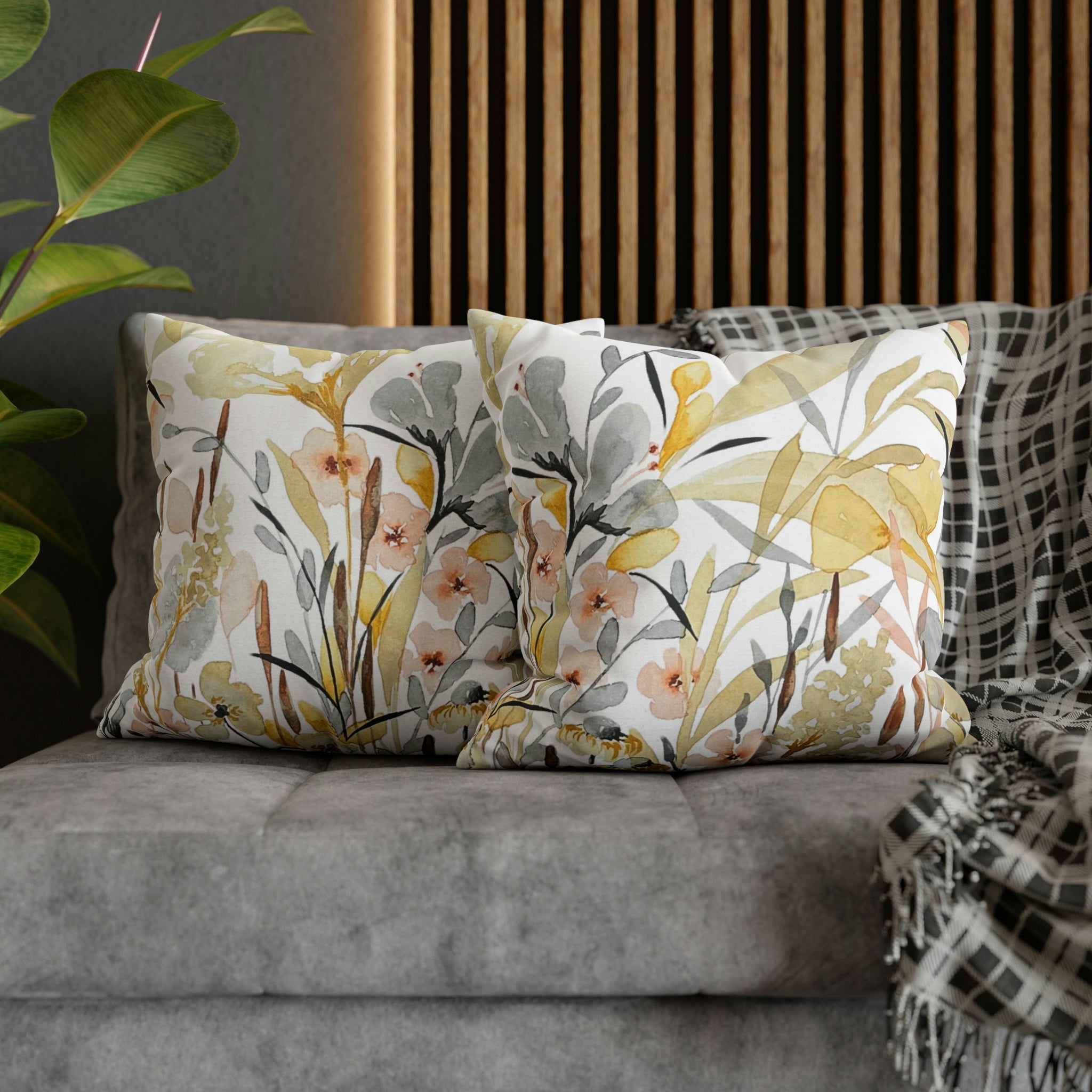 Soflora Botanical Garden Print on Throw Pillow Cover