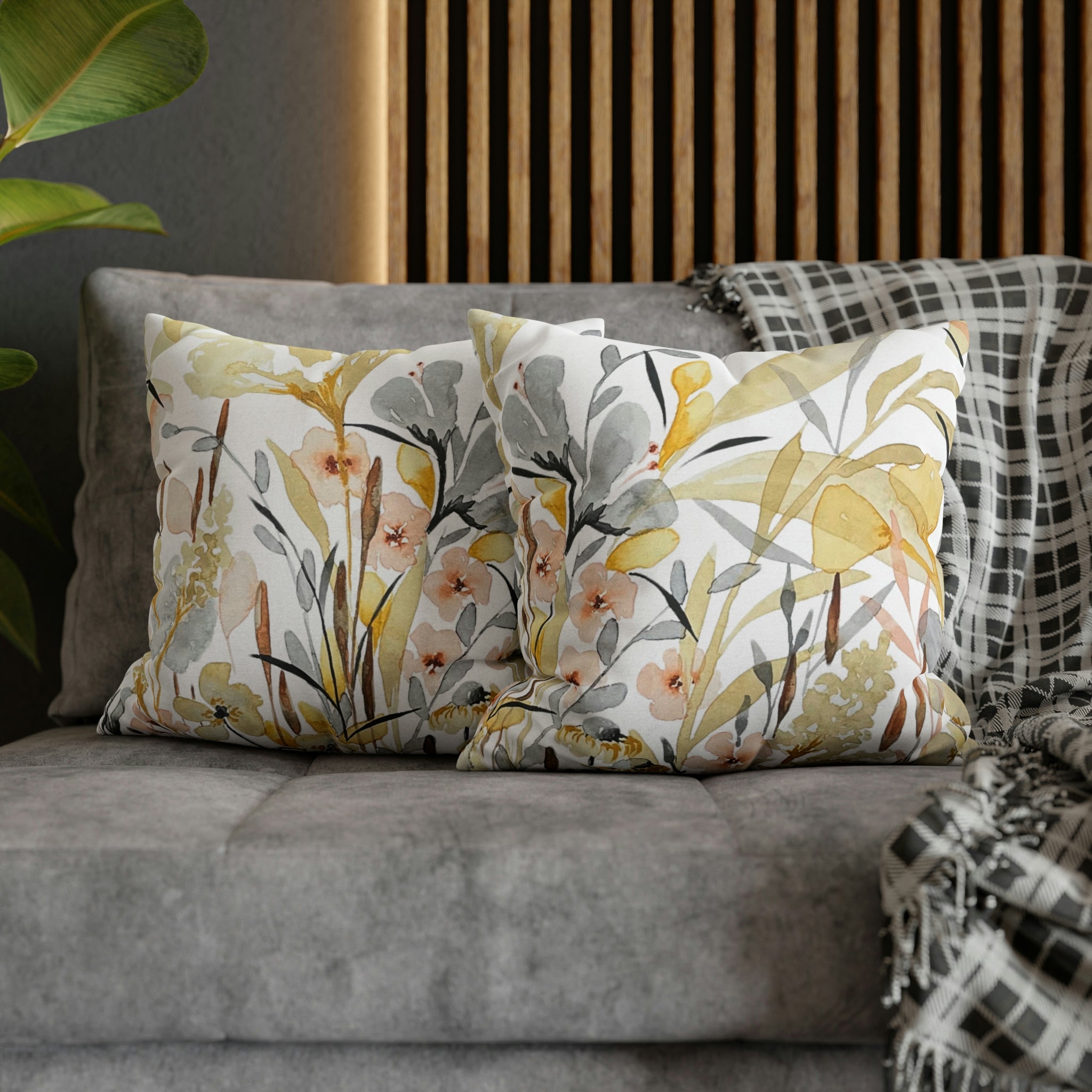 Soflora Botanical Garden Print on Throw Pillow Cover