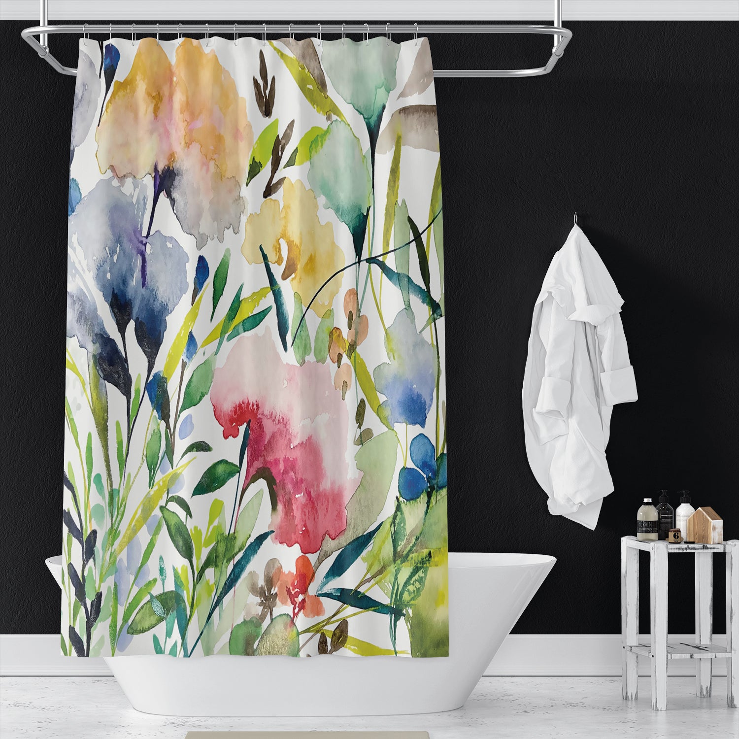 Flowers #4 Botanical Print on Shower Curtain
