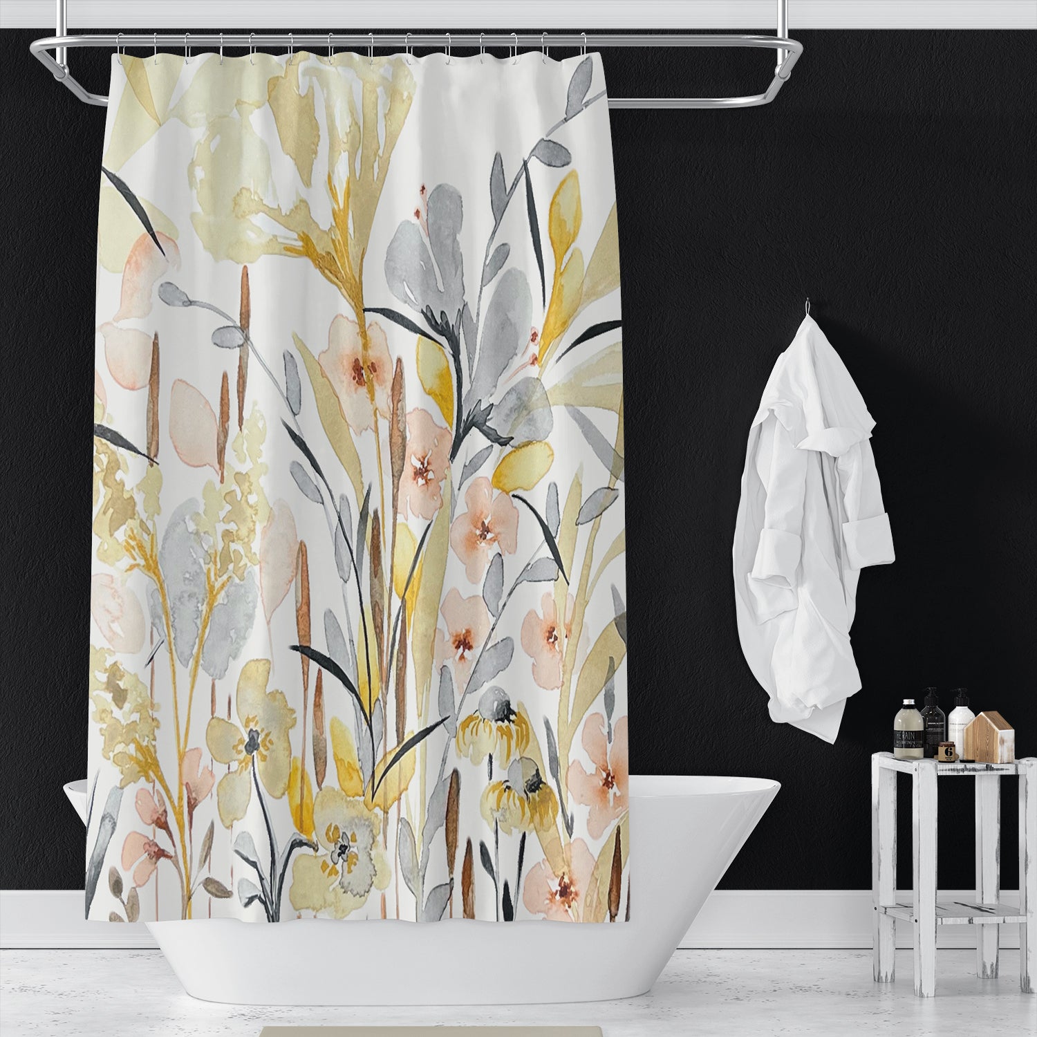 Soflora Botanical Garden Print on Shower Curtain