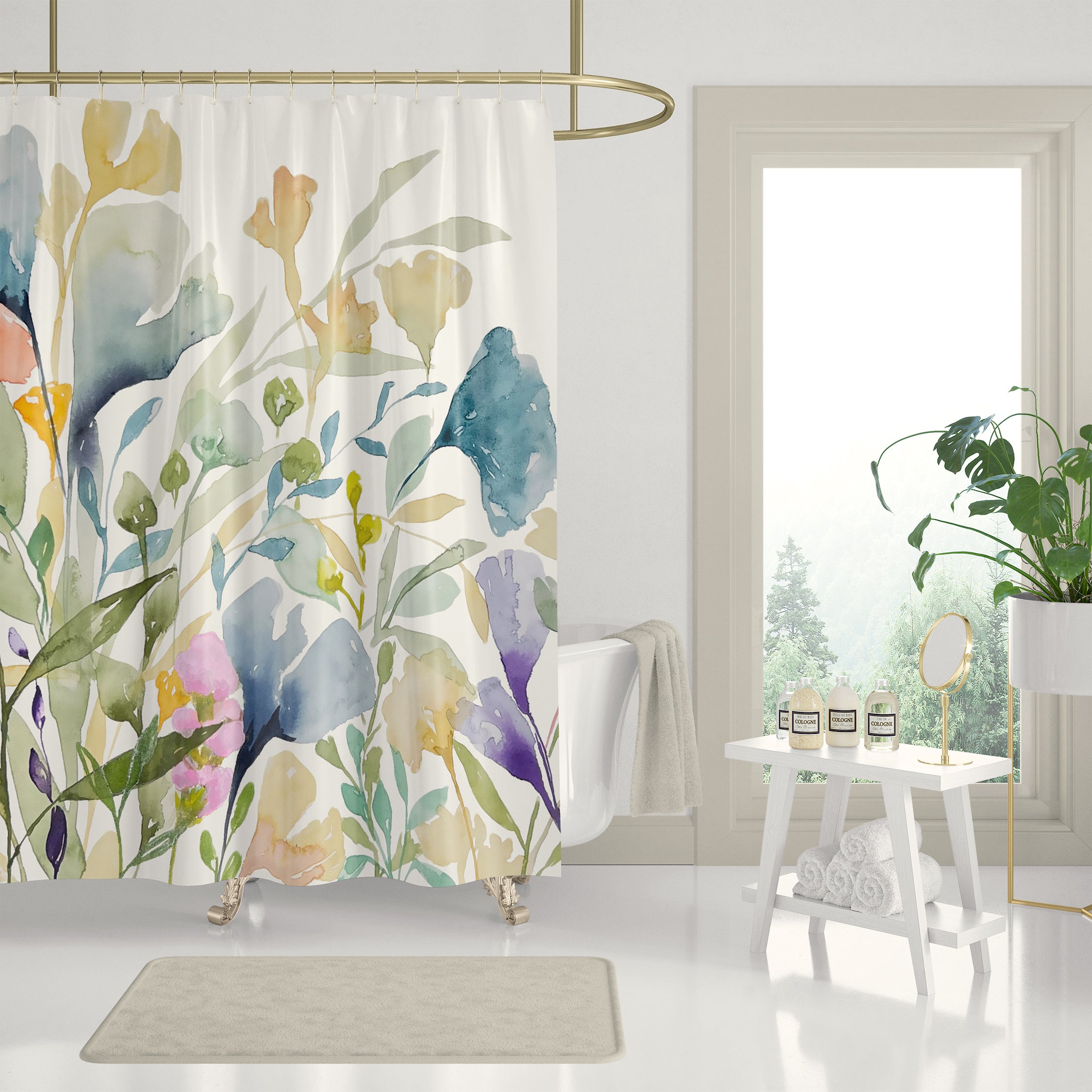 Springles #2 Botanical Garden Print on Shower Curtain