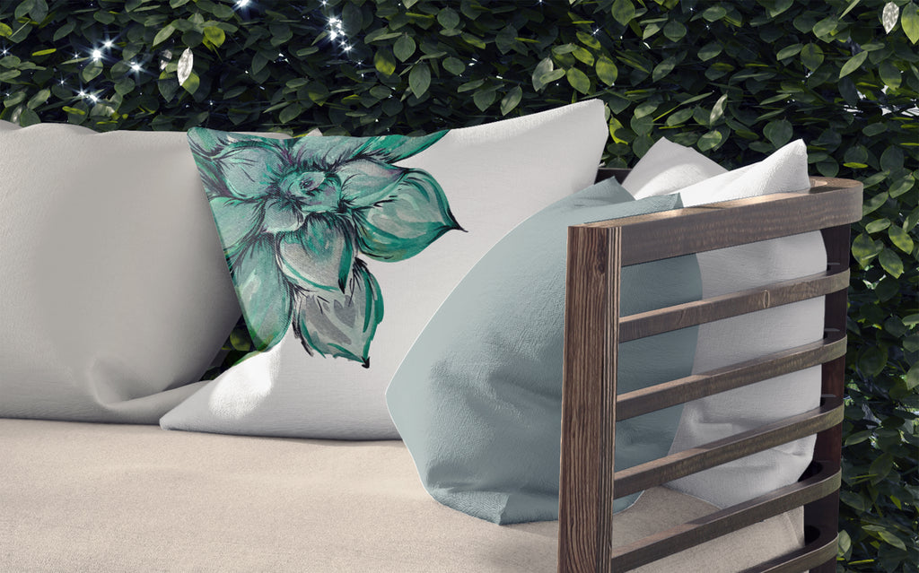 succulent outdoor pillow Succulents On Outdoor Pillows & Covers | Double Sided Print | 14x20, 1